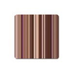 Brown Vertical Stripes Square Magnet Front