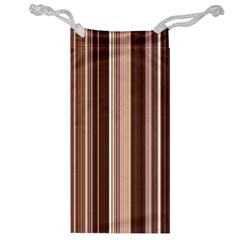 Brown Vertical Stripes Jewelry Bag by BangZart