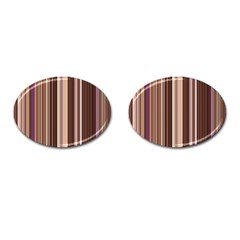 Brown Vertical Stripes Cufflinks (oval) by BangZart