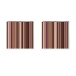 Brown Vertical Stripes Cufflinks (Square) Front(Pair)