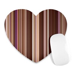 Brown Vertical Stripes Heart Mousepads by BangZart