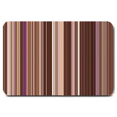 Brown Vertical Stripes Large Doormat  by BangZart