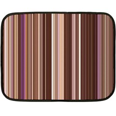 Brown Vertical Stripes Fleece Blanket (mini) by BangZart