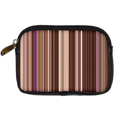 Brown Vertical Stripes Digital Camera Cases by BangZart