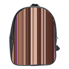 Brown Vertical Stripes School Bags(large)  by BangZart