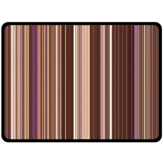 Brown Vertical Stripes Fleece Blanket (large)  by BangZart