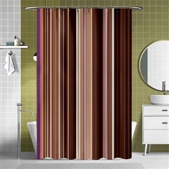 Brown Vertical Stripes Shower Curtain 48  X 72  (small)  by BangZart