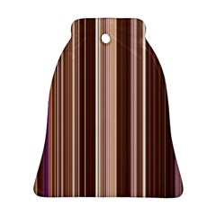 Brown Vertical Stripes Bell Ornament (two Sides) by BangZart