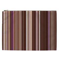 Brown Vertical Stripes Cosmetic Bag (xxl) 