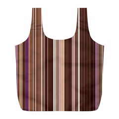 Brown Vertical Stripes Full Print Recycle Bags (l)  by BangZart