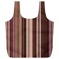 Brown Vertical Stripes Full Print Recycle Bags (l)  by BangZart