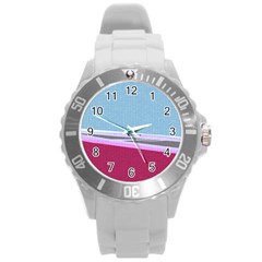 Cracked Tile Round Plastic Sport Watch (l) by BangZart