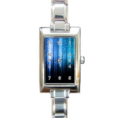 Blue Abstract Vectical Lines Rectangle Italian Charm Watch by BangZart