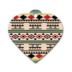 Tribal Pattern Dog Tag Heart (two Sides) by BangZart