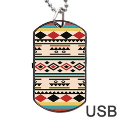 Tribal Pattern Dog Tag Usb Flash (two Sides) by BangZart