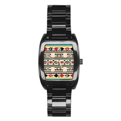 Tribal Pattern Stainless Steel Barrel Watch by BangZart