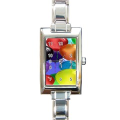 Colorful Balloons Render Rectangle Italian Charm Watch by BangZart