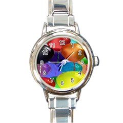 Colorful Balloons Render Round Italian Charm Watch by BangZart