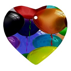 Colorful Balloons Render Ornament (heart) by BangZart