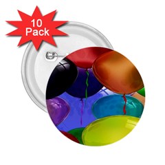 Colorful Balloons Render 2 25  Buttons (10 Pack)  by BangZart