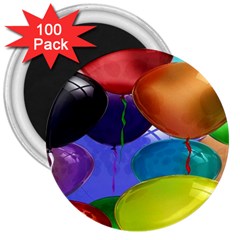 Colorful Balloons Render 3  Magnets (100 Pack) by BangZart