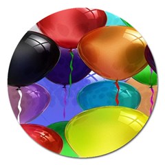 Colorful Balloons Render Magnet 5  (round) by BangZart