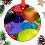 Colorful Balloons Render Round Ornament (Two Sides) Back