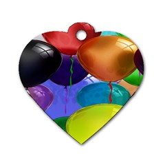 Colorful Balloons Render Dog Tag Heart (two Sides) by BangZart