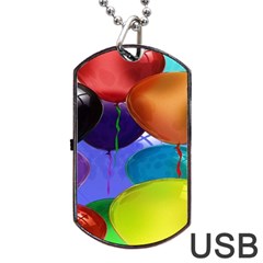 Colorful Balloons Render Dog Tag Usb Flash (one Side) by BangZart