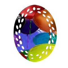 Colorful Balloons Render Ornament (oval Filigree) by BangZart