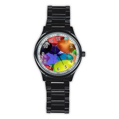 Colorful Balloons Render Stainless Steel Round Watch by BangZart