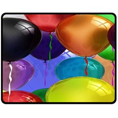 Colorful Balloons Render Double Sided Fleece Blanket (medium)  by BangZart