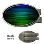 Blue And Green Lines Money Clips (Oval)  Front