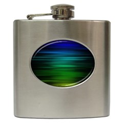 Blue And Green Lines Hip Flask (6 Oz) by BangZart