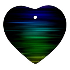 Blue And Green Lines Heart Ornament (two Sides) by BangZart