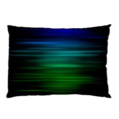 Blue And Green Lines Pillow Case (two Sides)