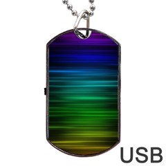 Blue And Green Lines Dog Tag Usb Flash (two Sides) by BangZart