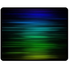 Blue And Green Lines Double Sided Fleece Blanket (medium)  by BangZart