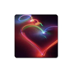 Neon Heart Square Magnet by BangZart