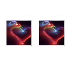 Neon Heart Cufflinks (square) by BangZart