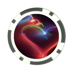 Neon Heart Poker Chip Card Guard by BangZart