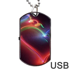 Neon Heart Dog Tag Usb Flash (two Sides) by BangZart