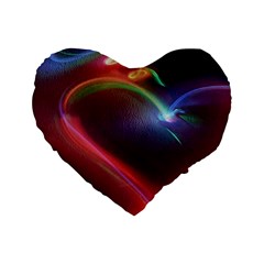 Neon Heart Standard 16  Premium Heart Shape Cushions by BangZart