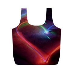 Neon Heart Full Print Recycle Bags (m)  by BangZart