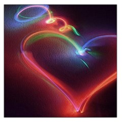 Neon Heart Large Satin Scarf (square) by BangZart