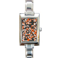 Camouflage Texture Patterns Rectangle Italian Charm Watch by BangZart