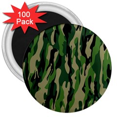 Green Military Vector Pattern Texture 3  Magnets (100 Pack) by BangZart