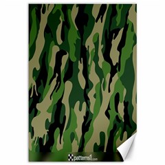 Green Military Vector Pattern Texture Canvas 12  X 18   by BangZart