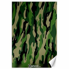 Green Military Vector Pattern Texture Canvas 20  X 30   by BangZart