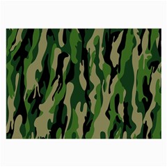 Green Military Vector Pattern Texture Large Glasses Cloth (2-side) by BangZart